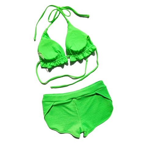 Solid Color Tied Halter Neck Padded Bra High Waist Bikini Set Power Day Sale
