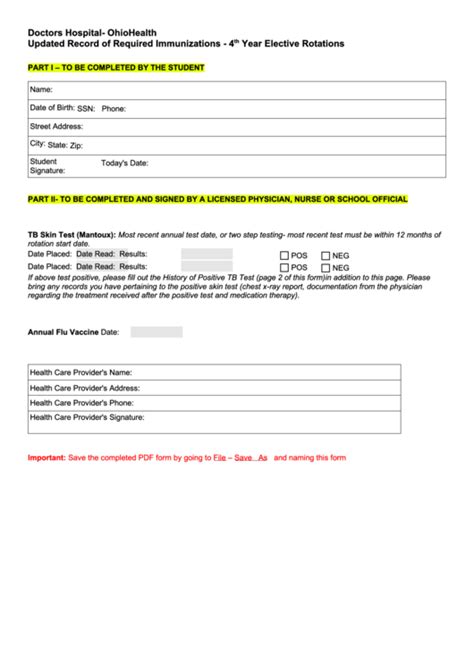 Printable Step Tb Test Form