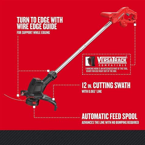 CRAFTSMAN 12 In Straight Corded Electric String Trimmer With Edger