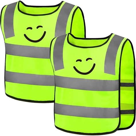 2 Pcs Gilet De Sécurité Pour Enfant Gilet Reflechissants Velo Pour