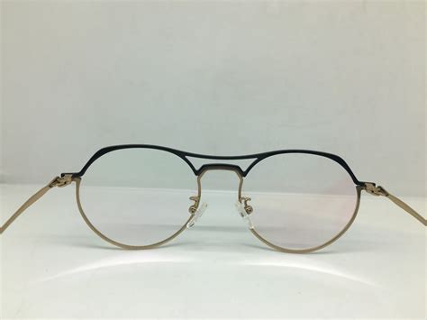 Gold Black Eyeglasses Frame Etsy