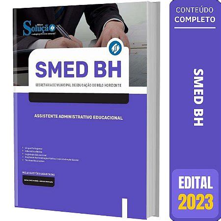 Apostila SMED BH 2023 Assistente Administrativo Educacional Solução