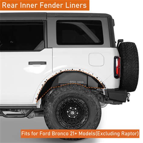 Aftermarket Rear Wheel Well Liners 4x4 Truck Parts For 2021 2022 2023 2024 Ford Bronco Hooke