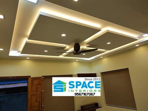 Gypsum Board Design False Ceiling Works In Trivandrum Kerala Bedroom