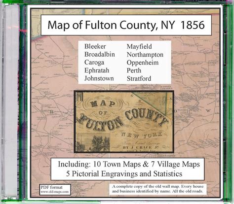 Map of Fulton County, New York, 1856, CDROM Old Map - OLD MAPS