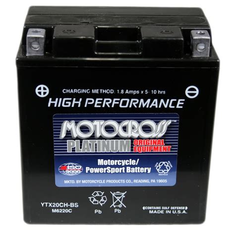 YTX20CH BS Battery Yuasa Motocross 12 Volt Motorcycle Batteries