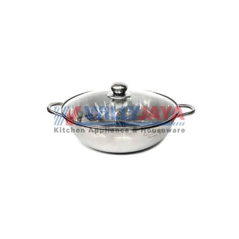 Jual Panci Steamboat Suki Shabu Hot Pot 2 Sekat Stainless Steel 28