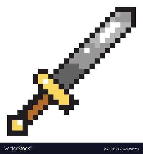 Sword Pixel Art Royalty Free Vector Image Vectorstock