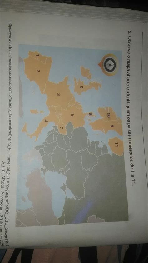 Me Ajudeem Por Favor Observe O Mapa Abaixo E Identifiquem Os Pa Ses