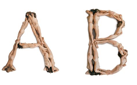 Naked Alphabet Number Digital Human Art Alphabet Typeface And Fonts