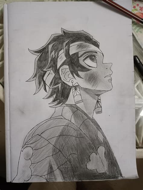 Tanjiro pencil drawing : r/KimetsuNoYaiba