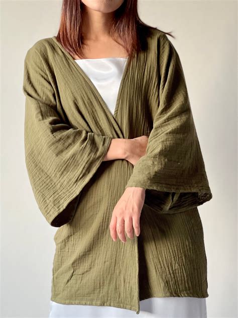 Muslin Double Gauze Cardigan Loose Cover Up Etsy