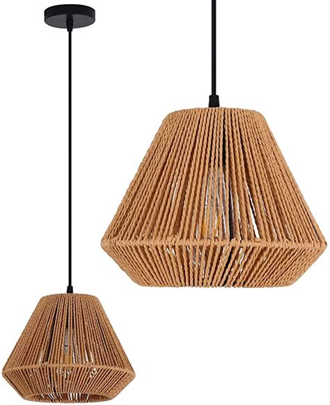 Hand Woven Bamboo Pendant Light Vintage Farmhouse 9 64 Rattan Pendant