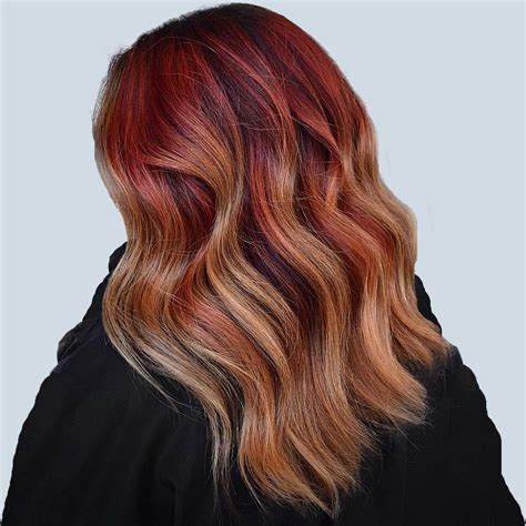 Red Hair With Blonde Dip Dye