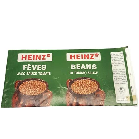 Heinz Vintage 1960s Giant Baked Beans Can Label 48 Oz Unused Factory Proof #Heinz | Baked beans ...