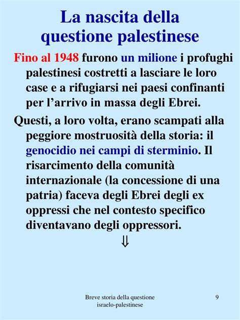 Ppt Breve Storia Della Questione Israelo Palestinese Powerpoint