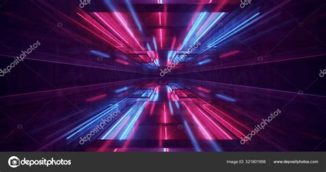 Laser Show Club Dark Neon Sci Fi Futuristic Retro Purple Blue Gl Stock