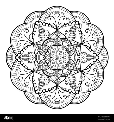 Zentangle Mandala for coloring Page Stock Photo - Alamy