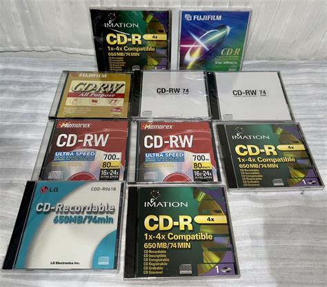 Lot Of Imation Fuji Memorex Recordable Cd R And Cd Rw Discs Ebay