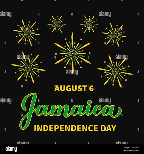 Jamaica Independence Day Typography Poster Jamaican Holiday Celebrated