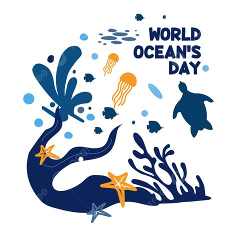 World Oceans Day Vector Art Png Flat Design World Oceans Day Concept