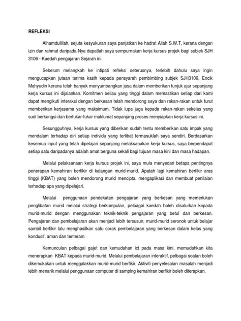 Contoh Penulisan Refleksi Pdf