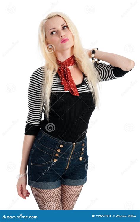 Jeune Femelle Sexy Dans Des Circuits De Denim Image Stock Image Du Frais Blonde