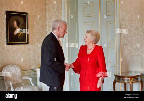 Dutch Queen Beatrix Welcomes Baden Wuerttemberg S Premier And Acting