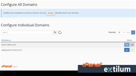 Enable And Disable Modsecurity For Individual Domains Cpanel Extilum