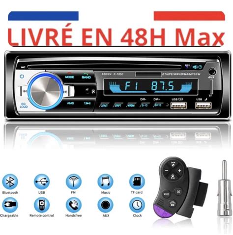 AUTORADIO BLUETOOTH MP3 USB Port Main Libre Stéréo 4 x 65W Soutien iOS