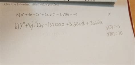 Solved Solve The Following Initial Value Problem