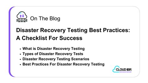 Disaster Recovery Testing Best Practices View Checklist