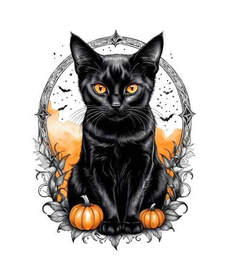 Halloween Cat Art Illustration Free Stock Photo - Public Domain Pictures