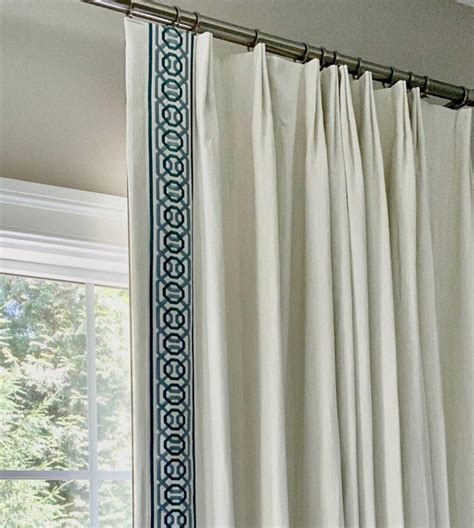 Samuel And Sons Trim Curtains With Trim Wide Trim Tape Trim Aqua Greek K