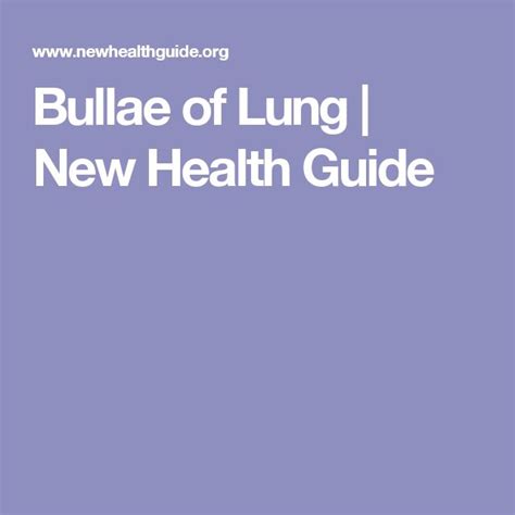 Bullae of Lung (With images) | Lunges, Health guide, News health