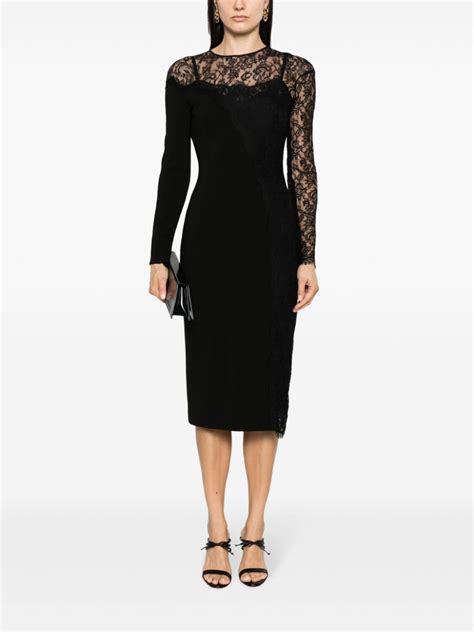 Dolce Gabbana Sheer Lace Panel Maxi Dress Farfetch