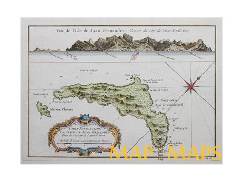 Carte De L’isle De Juan Fernandes old map Bellin 1754 | Mapandmaps