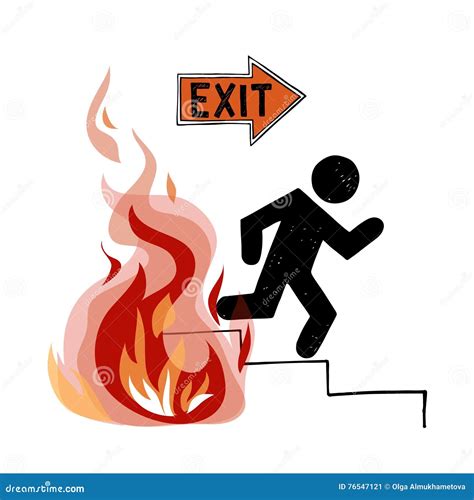 Fire Evacuation Vector Sign | CartoonDealer.com #76547121