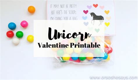 Unicorn Valentine Printable Great For The Classroom