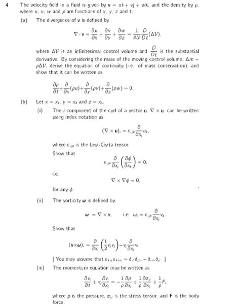 Solved 4 The Velocity Field In A Fluid Is Given By V Ui Vj