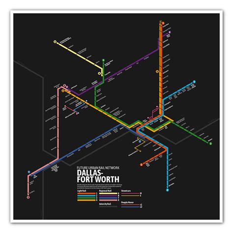 Integrated Urban Rail Transit Map for Dallas-Fort Worth :: Behance