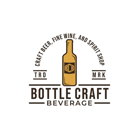 Vector Illustration Logo Of Craft Beer Bottle Creative Beer Pub Emblem