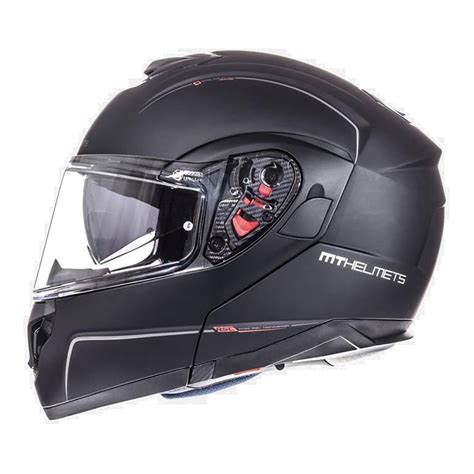 Mt Helmets Atom Sv Solid Modular Helmet Black Motardinn