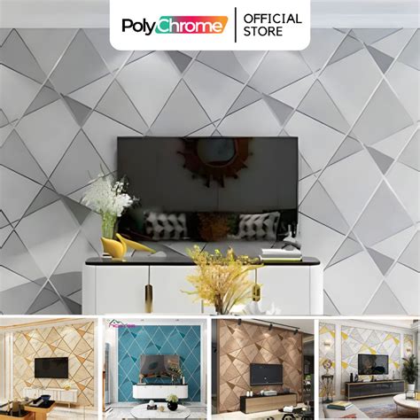 Jual Wallpaper Dinding Stiker Polygon Geometry Sticker Anti Air Praktis