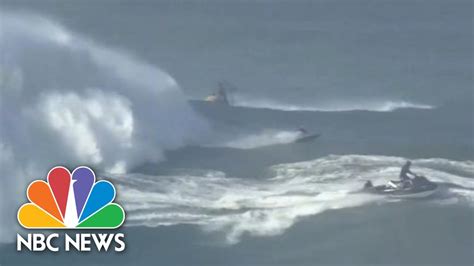 Female Surfer Sets World Record By Riding 68 Foot Wave NBC News YouTube