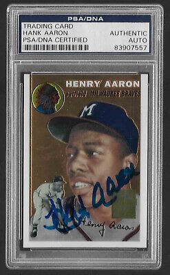 2000 Topps Hank Aaron Chrome Reprints Hank Aaron Signed 1954 1 Auto