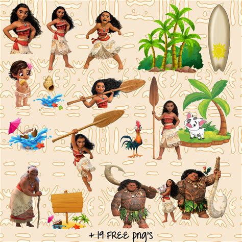 Moana Digital Paper Kit Digital Moana Cute Clipart Moana Baby Clip Art