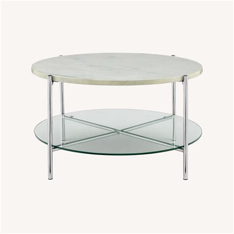 White Marble Table - AptDeco