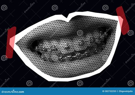 Lips Braces Illustration Erotic Playful Hot Clipart Modern Smile