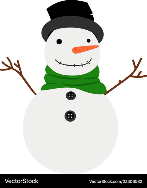 Snowman cartoon winter icon Royalty Free Vector Image